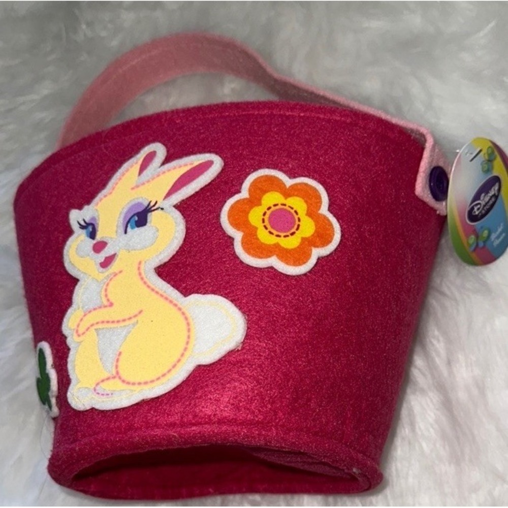 Disney Store Miss Bunny Felt Easter Basket Pink Bambi Rabbit Tote Bag NWT - Picture 2 of 14